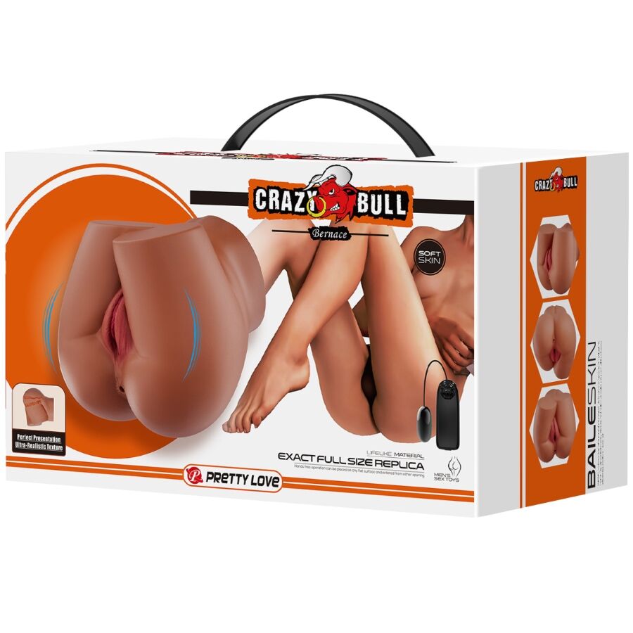 CRAZY BULL – Bernace Dual Opening Vibrator Flesh with Remote Control