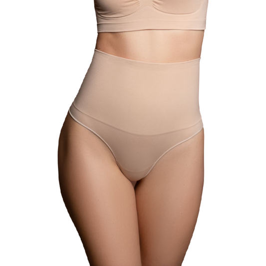 BYE-BRA - THONG STYLE SEAMLESS GIRDLE BEIGE SIZE L