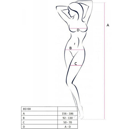 PASSION - BS100 BODYSTOCKING RED ONE SIZE