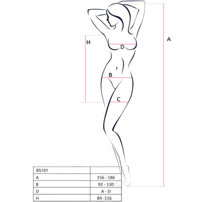 PASSION - BS101 WHITE BODYSTOCKING ONE SIZE