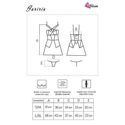 LIVCO CORSETTI FASHION - BARIRIN LC 90633 SHIRT + PANTY BLACK L/XL