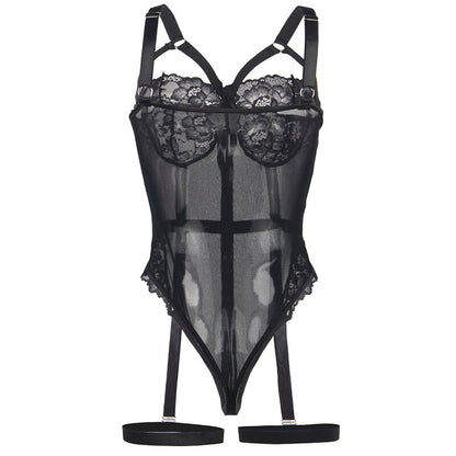 SUBBLIME - TEDDY WITH GARTER STRAP DETAIL CHEST BLACK L/XL