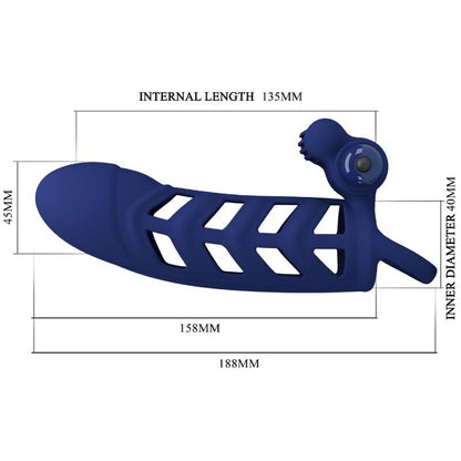 PRETTY LOVE - ALTAF VIBRATOR RING WITH SILICONE SHEATH BLUE