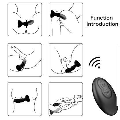 ARMONY - EXTREME A BLOOM ROSE VIBRATOR & ANAL PLUG REMOTE CONTROL BLACK