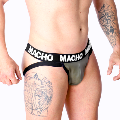 MACHO - MX27GR JOCK LEATHER GRAY BEIGE L