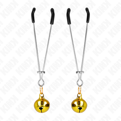 KINK - THIN BELL NIPPLE CLAMPS GOLD 7 CM