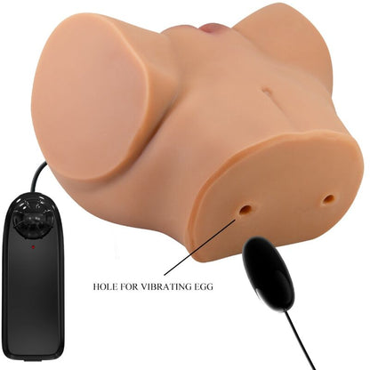 CRAZY BULL – Emilia Dual Opening Vibrator Flesh with Remote Control