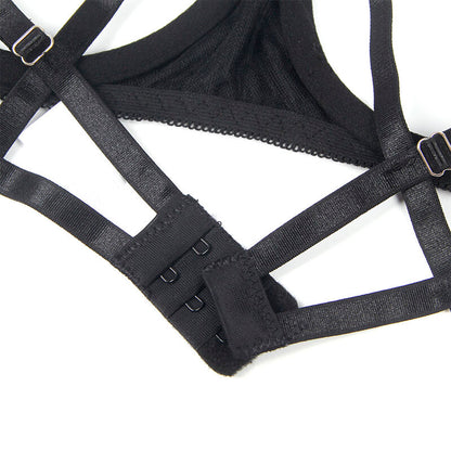 SUBBLIME - 955199 BRA SET WITH ADJUSTABLE BLACK BOW S/M