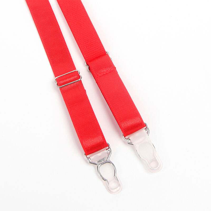 SUBBLIME - 955267 RED BONDAGE BRA WITH GARTER SET L/XL