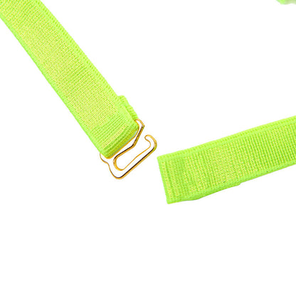 SUBBLIME - 955281 BRA SET WITH NECKLACE AND LEG DETAILS FLUORESCENT GREEN L/XL