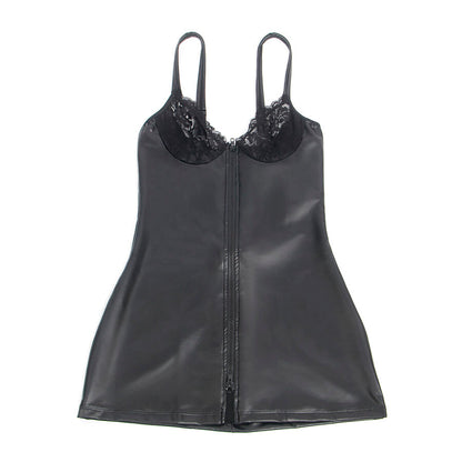 SUBBLIME - 957575  LEATHER ZIP DRESS BLACK L/XL