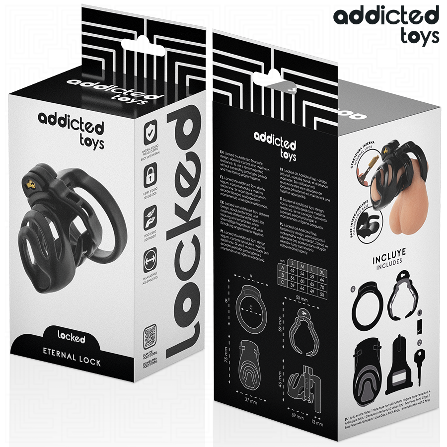 ADDICTED TOYS LOCKED - ETERNAL LOCK PENIS CAGE 9 CM
