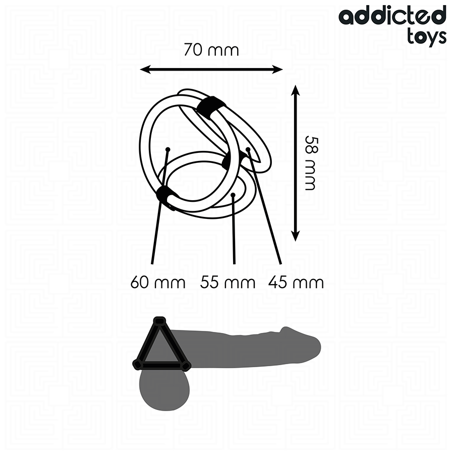 ADDICTED TOYS - TRIPLE PENIS RING