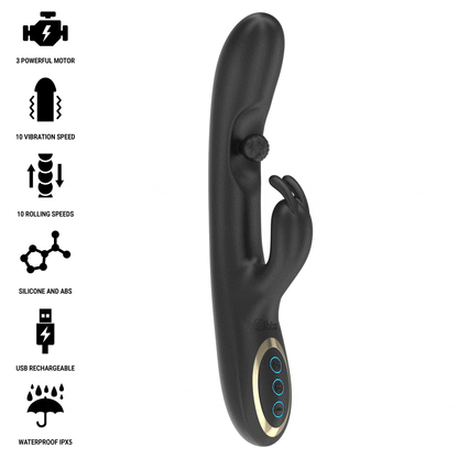 IBIZA - POWERFUL RABBIT VIBRATOR WITH MASSAGING ROLLING PEARL