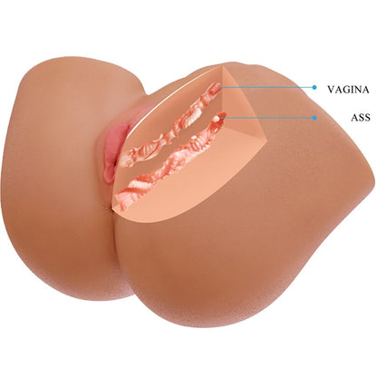 CRAZY BULL - ILANA REALISTIC FEMALE BUTT VIBRATOR AND SUCKER WITH SOUND 6.8 KG