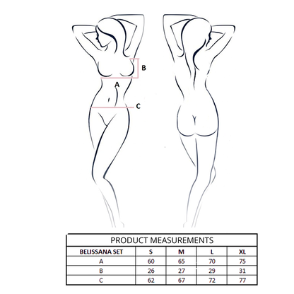 PASSION - BELISSANA BRA + THONG SET BLACK L/XL