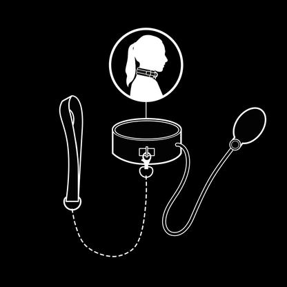 FETISH SUBMISSIVE BONDAGE - INFLATABLE STRANGLING COLLAR WITH CHAIN
