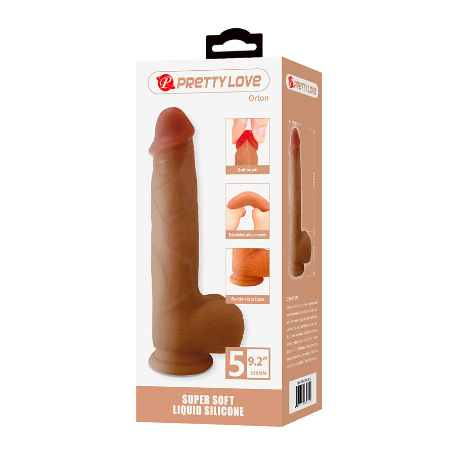 PRETTY LOVE - ORTON REALISTIC DILDO WITH SUCTION CUP 23.5 CM -Ø- 4.9 CM