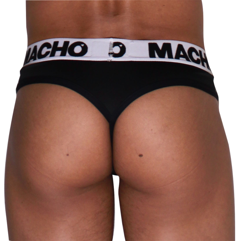 MACHO - MTG002  BLACK/BLACK THONG M