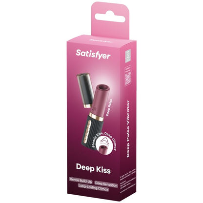 SATISFYER - DEEP KISS WAVE CLITORIS STIMULATOR GARNET / BLACK
