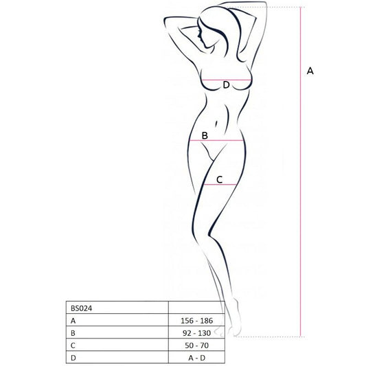 PASSION - WOMAN BS024 WHITE BODYSTOCKING ONE SIZE